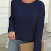 Women's Autumn and Winter Knit Crew Neck Solid Color Loose Pullover Sweater