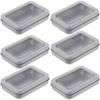 Rubonarie Tin Cans with Lids, Set of 6, Tin Cases (Silver)