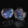 2pcs 8-50mm Multicolor Heart-shaped Ear Gauges Tunnels Double Flared Plug Ear Stretcher Expander Body Piercing Jewelry for Women Men