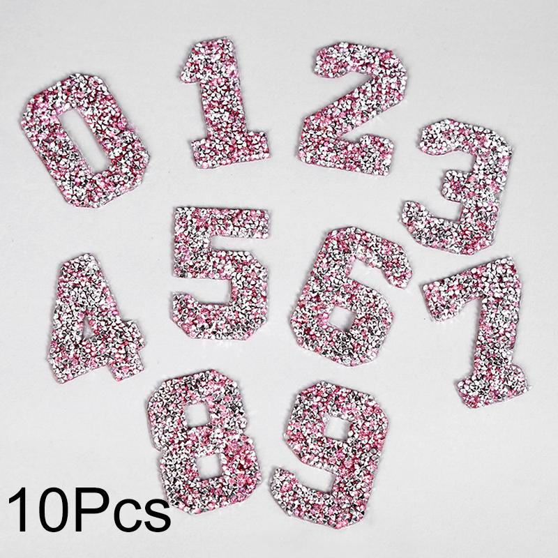 10 шт./компл. модные нашивки со стразами 0-9 цифры одежда значки наклейка аппликация