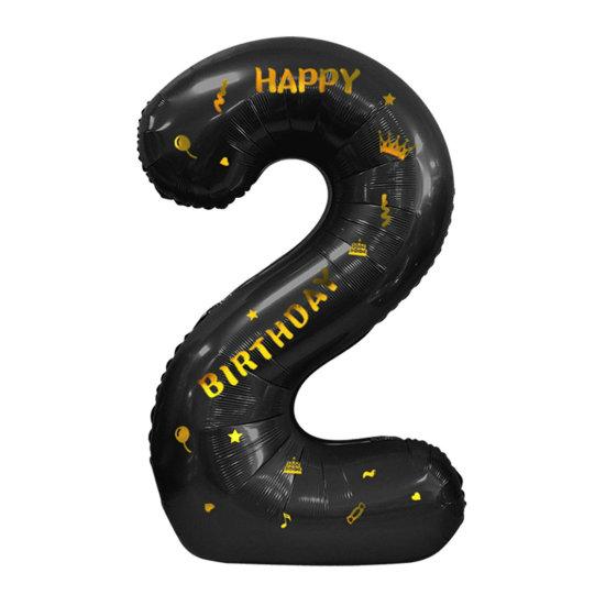 40-дюймовые большие черные воздушные шары с цифрами в виде короны и надувной соломой, товары для детского душа, свадьбы, дня рождения, вечеринки