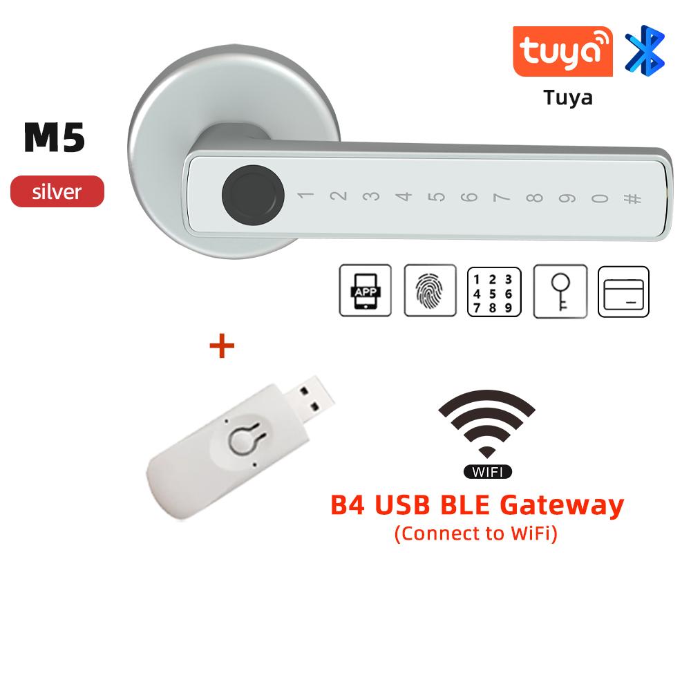 RAYKUBE Tuya BLE Fingerprint Door Lock Digital Electronic Lock with Password/Key/IC Card/ Smartlife/ Tuya APP Unlock