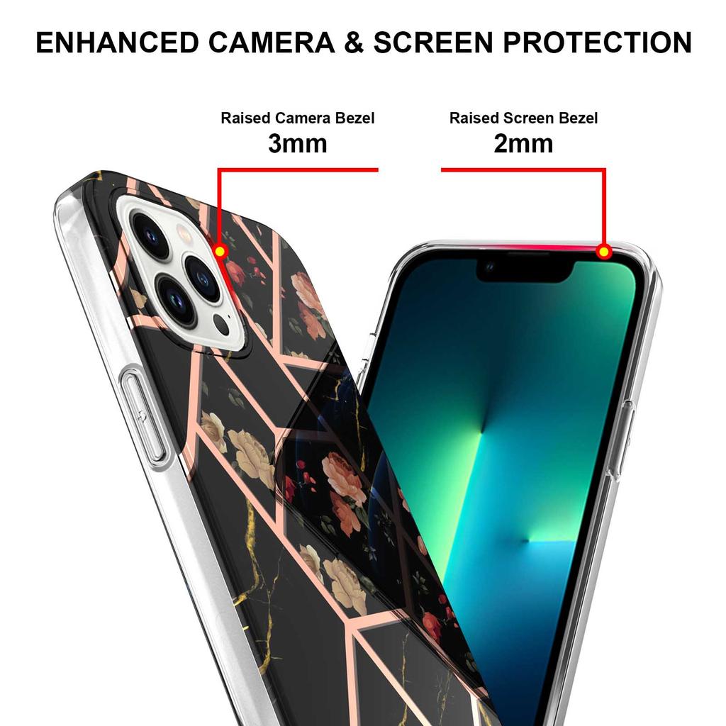 Ультратонкий чехол для телефона IMD ​​с золотой каймой и мраморным цветком для iPhone 12 12ProMax 11ProMax XSMax XR XS iPhone 7 8 SE iPhone 13 14 15