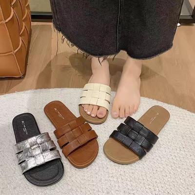 Плетеная обувь на плоской подошве с полым верхом, женская верхняя одежда, новая летняя юбка, мягкая подошва, пляжные римские прохладные тапочки