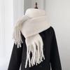 Korean Style Colorful Soft Scarf Female Solid Color Couple Scarf Thickened Warm Soft Girl Student Tassel Versatile Mohair