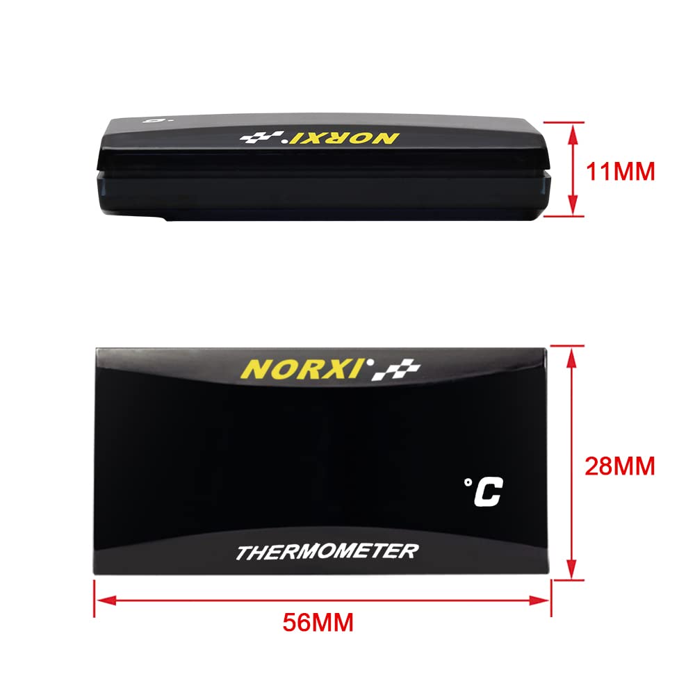 NORXI Мотоциклетный цифровой водонепроницаемый с функцией предупреждения о высокой температуре универсальный компактный