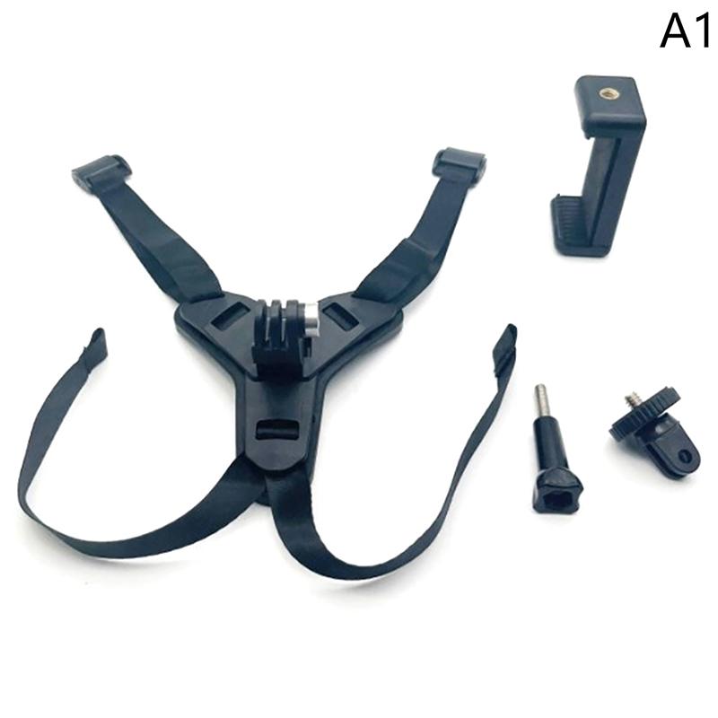 Motorcycle Helmet Chin Strap Mount Holder With Phone Clip Compatible For Gopro