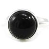 Black Jet Black Goddess Silver Ring