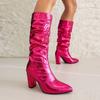 Q/New High-heeled Boots for Autumn and Winter, Fashionable Oversized Thick Heeled Women's Boots