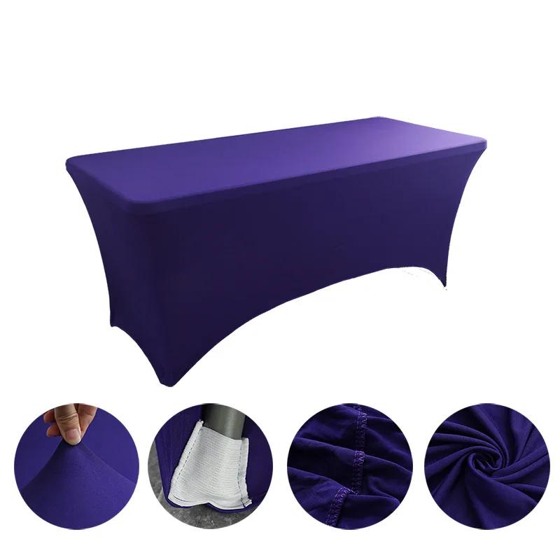 4/5/6/8FT Stretch Spandex Table Cover, Elastic Stretchable Patio Tablecloth Protector for Party Banquet Wedding Christmas Events