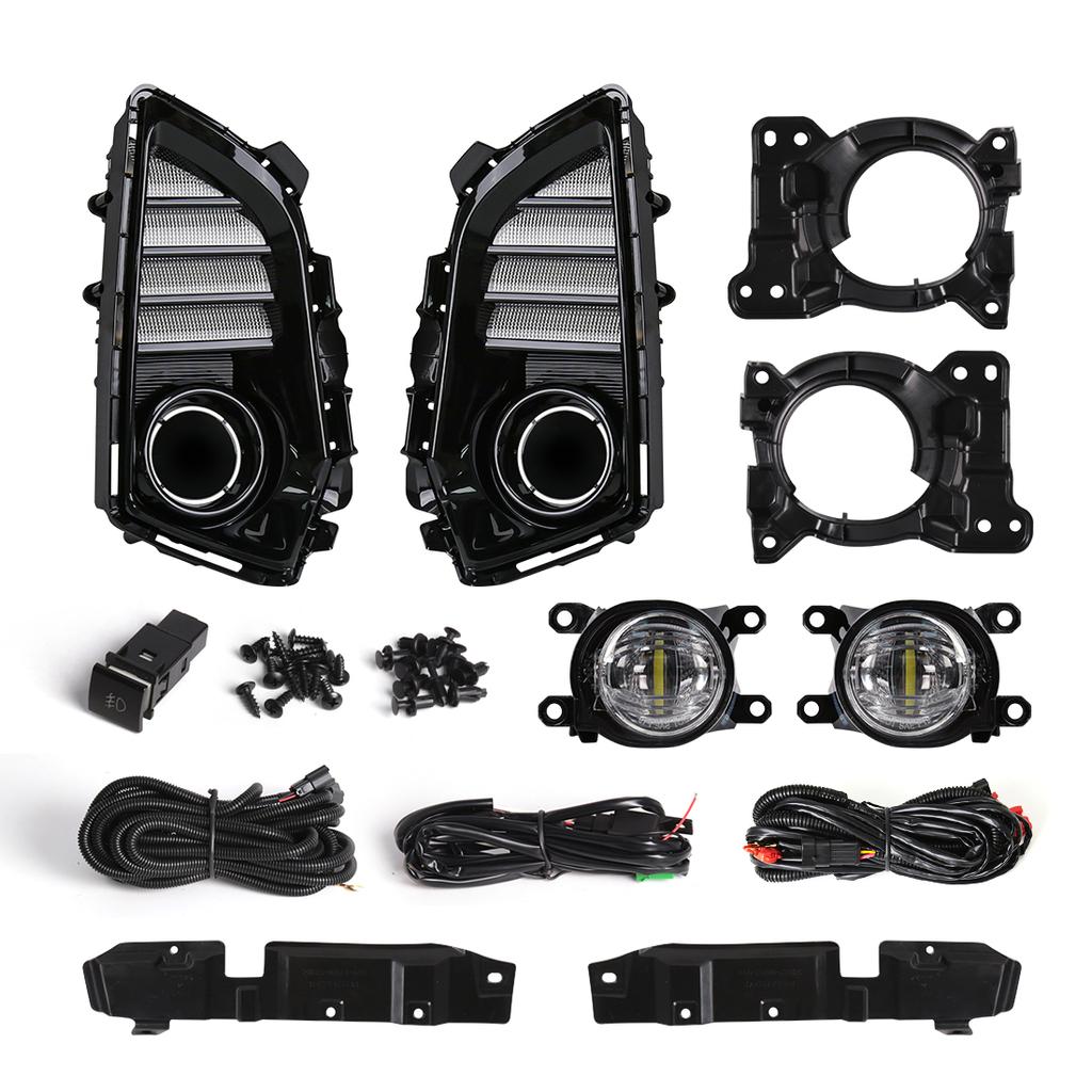 DLAA светодиодные противотуманные фары DRL для Toyota Yaris Ativ Vios 2025 2025 дневные ходовые огни передний бампер крышка фары жгут проводов 12 В