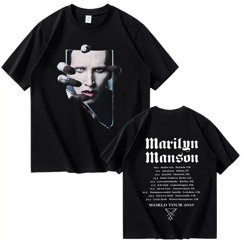 Футболка унисекс Marilyn Manson 2026, больших размеров, высокое качество, летняя, с принтом, удобная, модная, для женщин и мужчин