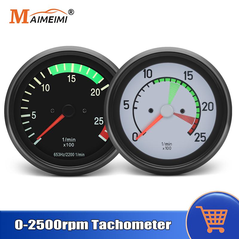 0~2500rpm Auto Tachometer Universal For 24V Car Truck Boat 100mm Tacho RPM trument Cluster Gauge Auto Parts Accessories