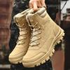 Mens Tactical Boots Fashion Casual High-Top Boots Outdoor Non Slip Hiking Boot Lace Up Desert Ankle Boots for Men Security Shoes