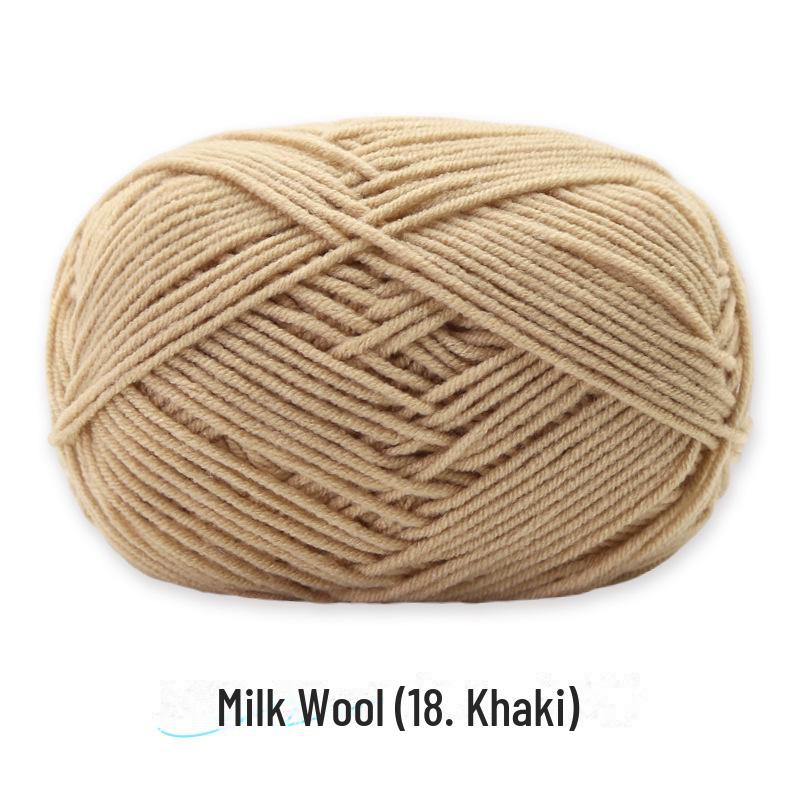 4-Strand Combed Milk Cotton Yarn Ball for DIY Crochet: Doll Making & Baby Sweater/Scarf Kit