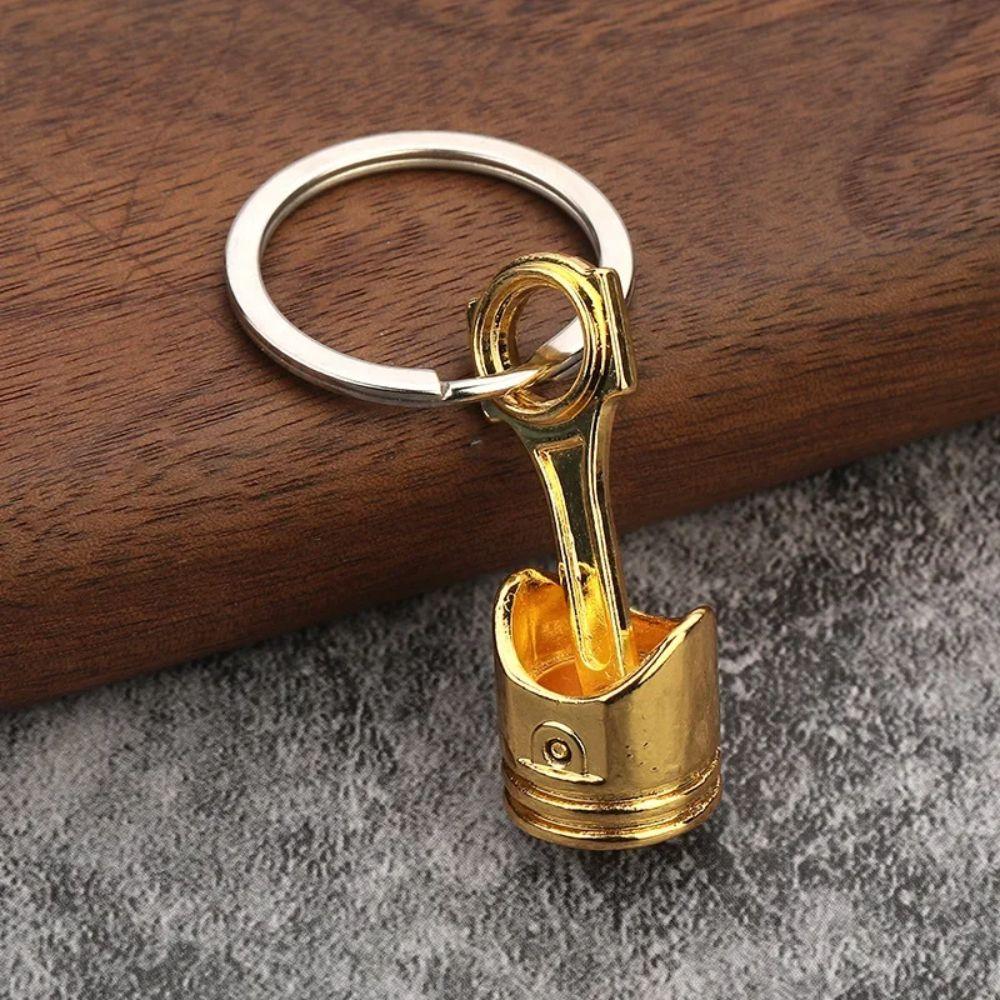 Car Accessories Piston Model Keyring Zinc Zinc Alloy Car Engine Piston Keychain Personality   Key Buckle