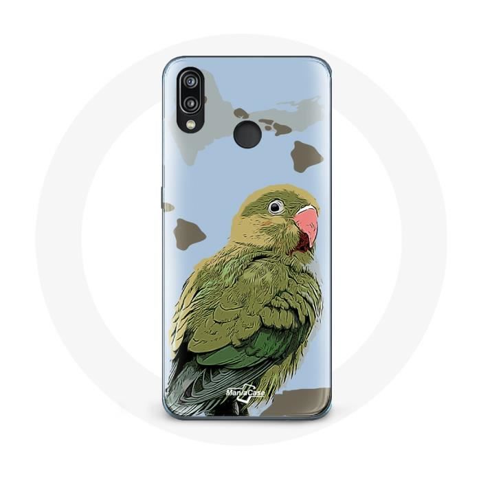 Coque - Huawei - P20 Lite - Souple - Vert - Perruches Oiseaux