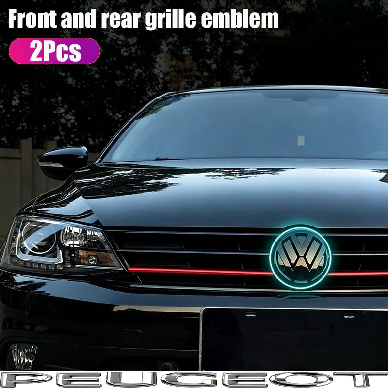 2Pcs Front Grille Rear Trunk Emblems For VW Golf 5 MK5 GTI Polo Passat 2003 2004 2005 2006 2007 2008 Accessories Badge Hub Cap vhcp29