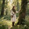 Renaissance Elf Druid Cloak With Plush Fabric For Cosplay And Halloween Costumes