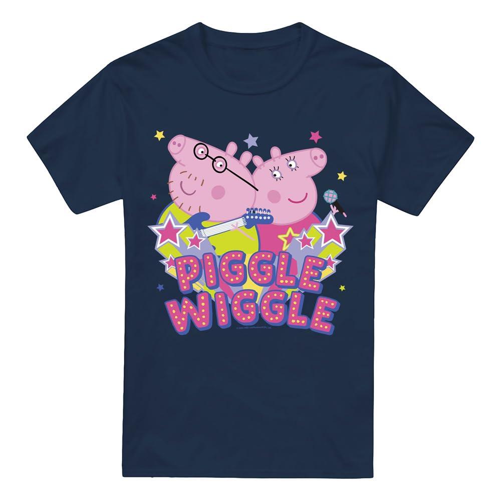 Peppa Pig Mens Piggle Wiggle Mummy Pig Daddy pig T-Shirt