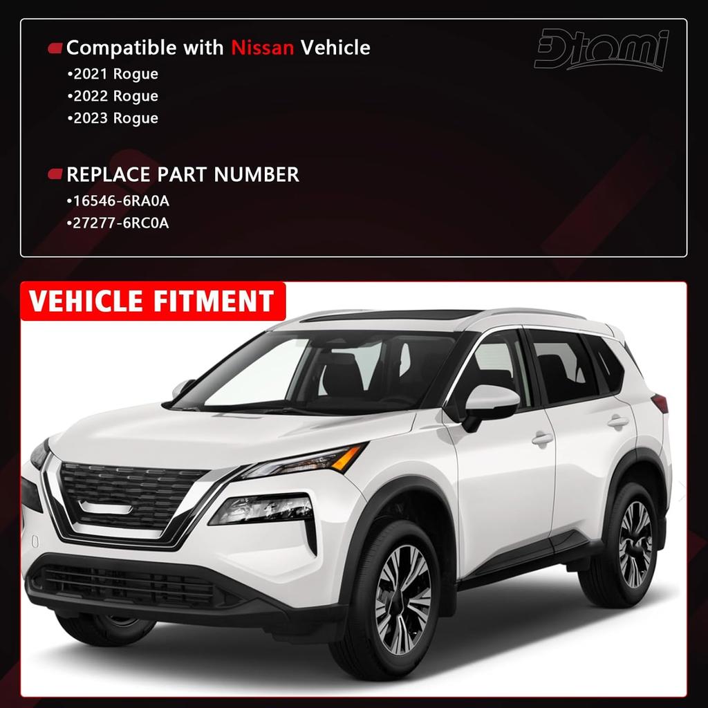 Комплект воздушного фильтра двигателя и салонного фильтра, совместимый с автомобилем Nissan Rogue 2.5 л 1.5 л Замена# 16546-6RA0A 27277-6RC0A 165466RA0A