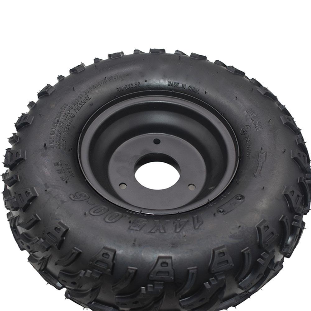 Внедорожные колеса 14x5.00-6 14x4.10-6 с 3 отверстиями, черный обод, ступица Для внедорожного квадроцикла ATV QUAD Багги Газонокосилки Картинга