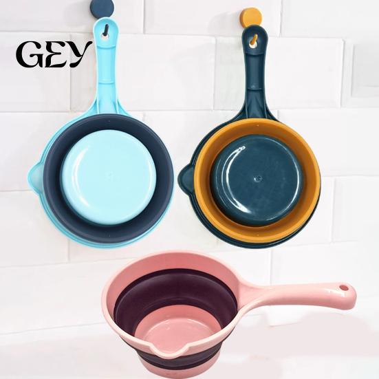 Foldable Water Ladle Ladle, Collapsible Silicone Kitchen Scoop for Compact Storage Rice Washing, Space Saving Multipurpose Dipper Home Vegetable