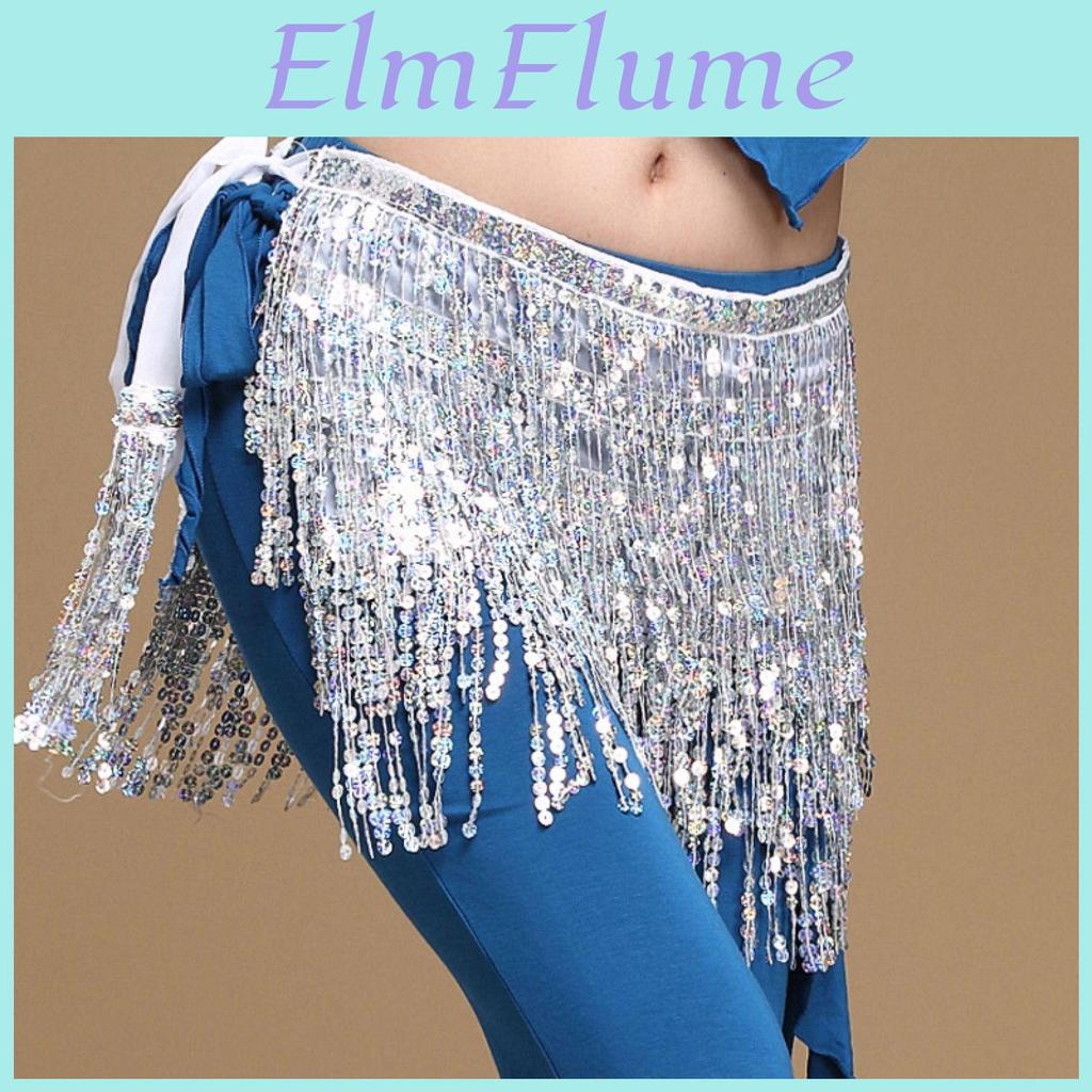 Dance Women Accessories Belly Clothing Tassel Belts Glitter Flap Hip Scarf Sequins Belt