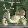 Kids Electric Tricycle Rechargeable Motorcycle for Boys Girls Double 3-wheel Motorbike with Music Guardrail Big Anti-slip Wheel