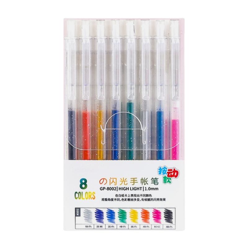 Retractable Colored Gel Inks Pen Shimmering Metallic Journaling Pen 1.0MM for Writing Drawing Journaling Scrapbooking
