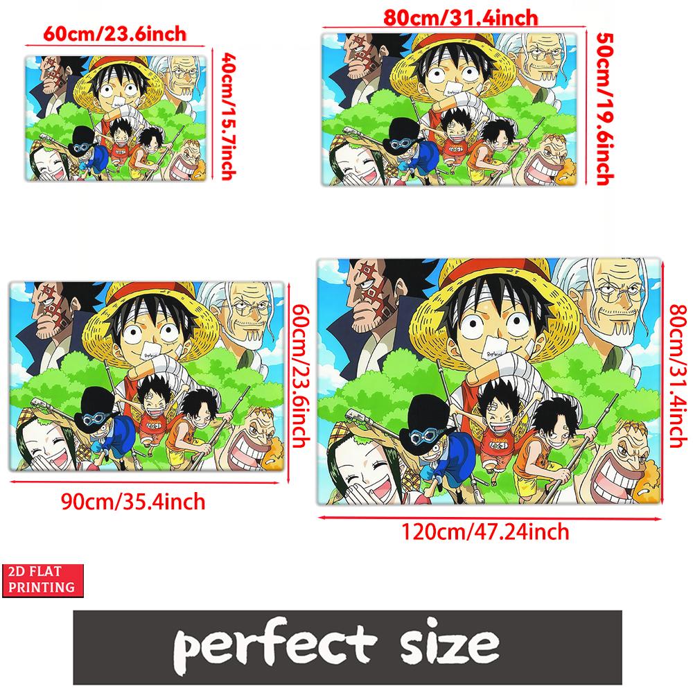 Anime Chibi Pirate Crew Doormat, Cute Cartoon Character Non-slip Floor Mat, Decorative Entrance Rug for Home Living Room Bedroom