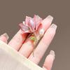 Magnolia Flower Brooch for Women Artificial Flower Pins Faux Pearl Enamel Badges Lapel Pins for Jackets Dresses Coats Accessories