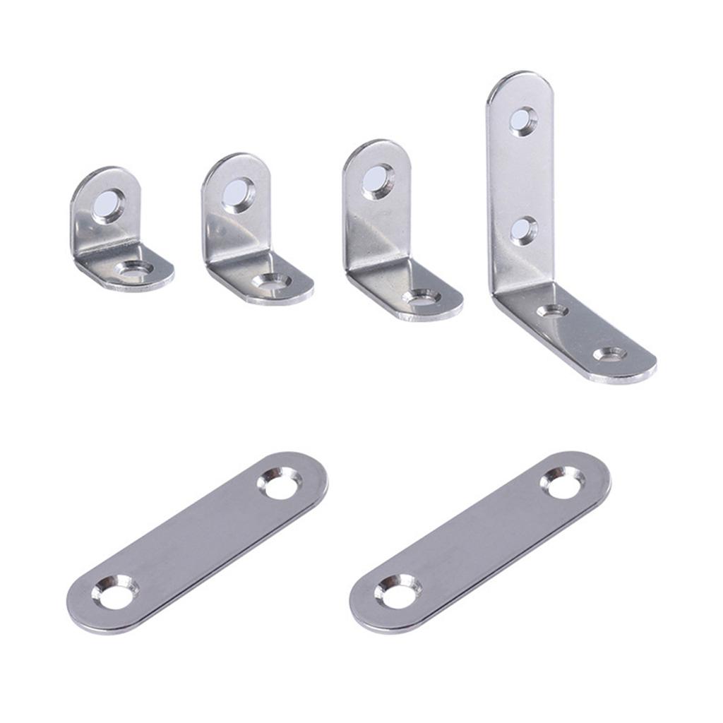 10pcs Corner Brace Stainless Steel L Bracket Heavy Duty Right Angles Bracket for Wood Chair Bookshelf Board Furniture
