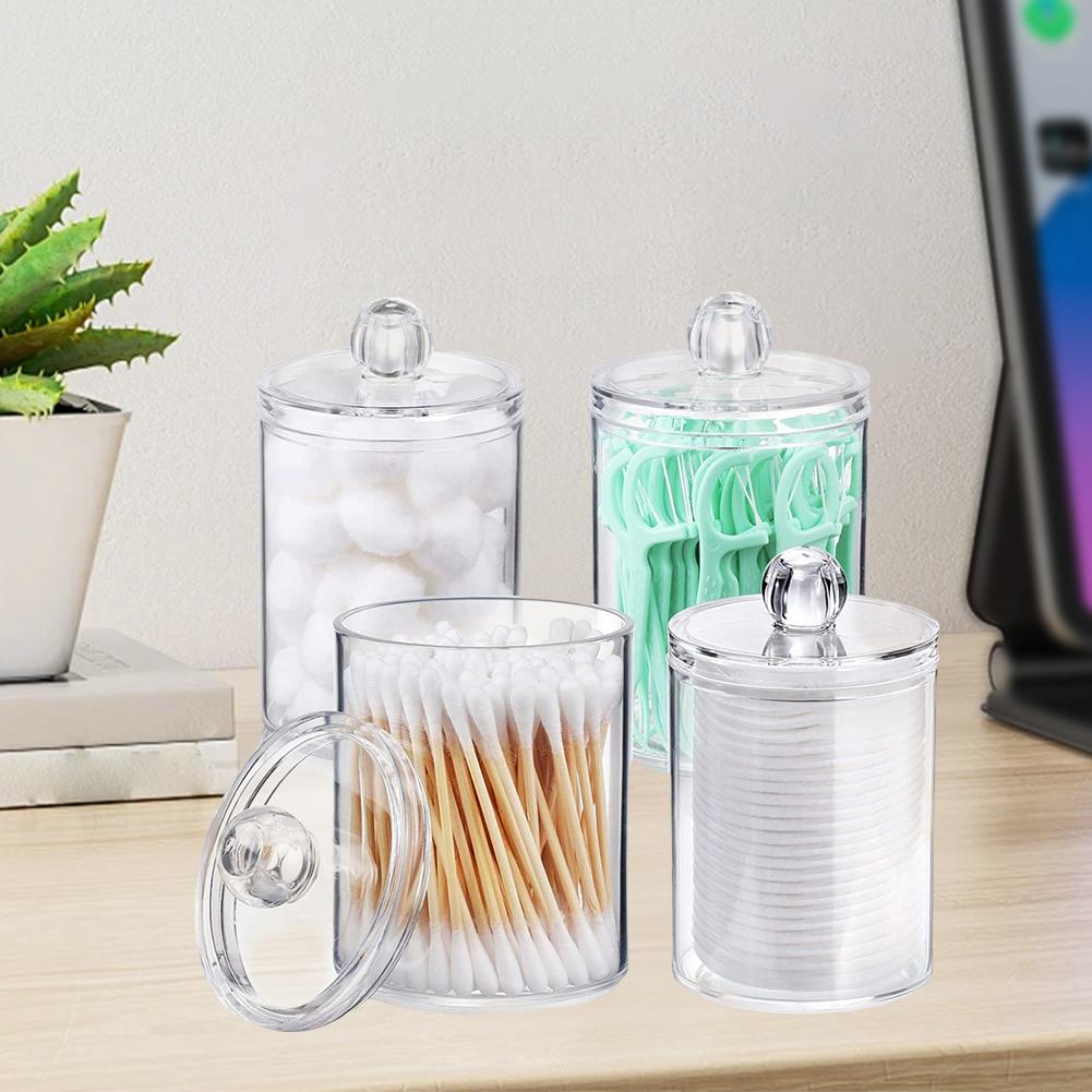 УПАКОВКА 4 держателя для ватных палочек, диспенсер для ватных шариков, ватных палочек для макияжа, ватных палочек, зубочисток M7V6