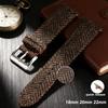 18 мм 20 мм 22 мм Винтажный ремешок из натуральной кожи с твидовым нейлоном, быстросъемный плетеный браслет для Omega для Seiko для умных часов, ремешок для часов