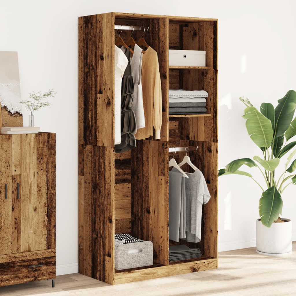 Wardrobe with Vintage Wood Look 100 x 50 x 200 cm Engineered Wood