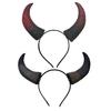 Devil Horn Headband Realistic Bull Horn Costume Accessory Gothic Halloween Dress Up Hair Hoop for Halloween Christmas Party Cosplay Events