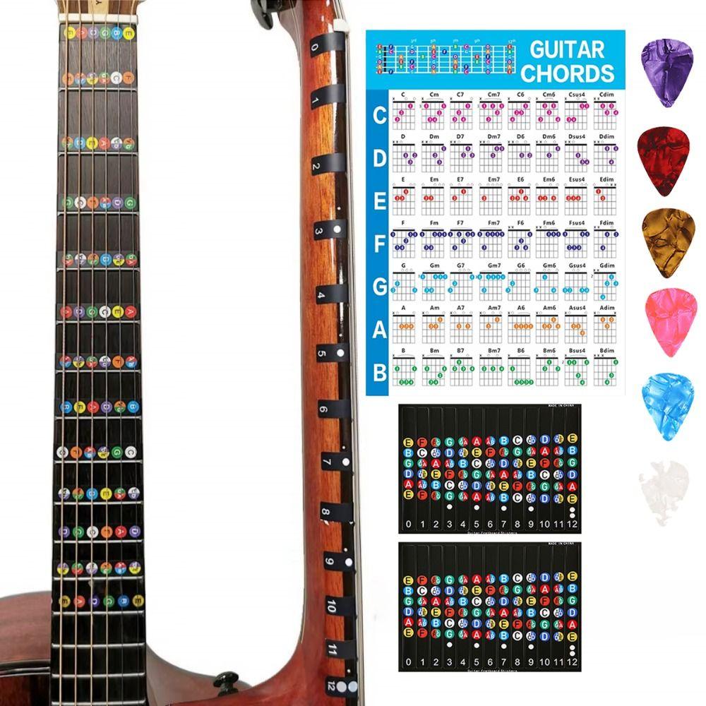 Printed Vinyl Paper Guitar Practice Chord Chart Coated Paper Reference Guide  For Beginners