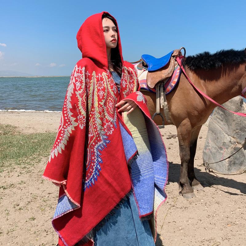 Дышащая, теплая и универсальная домашняя, осенне-зимняя женская шаль для путешествий, толстый плащ, одеяло с кондиционером