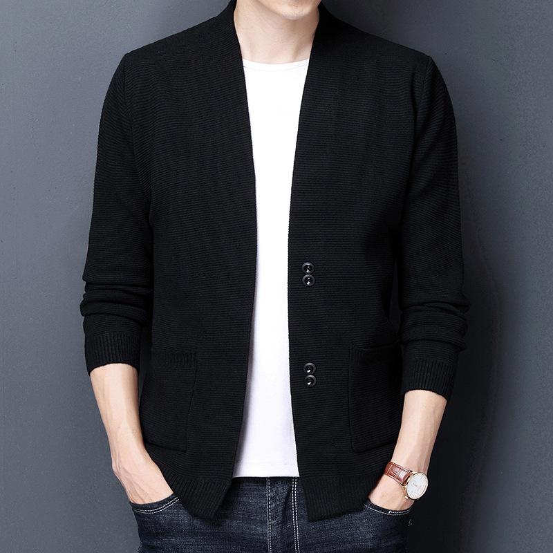 Весенне-осенняя мода вязаное пальто с четырьмя пуговицами для мужчин корейская версия кардиган свитер для ношения всех верхних пальто мода