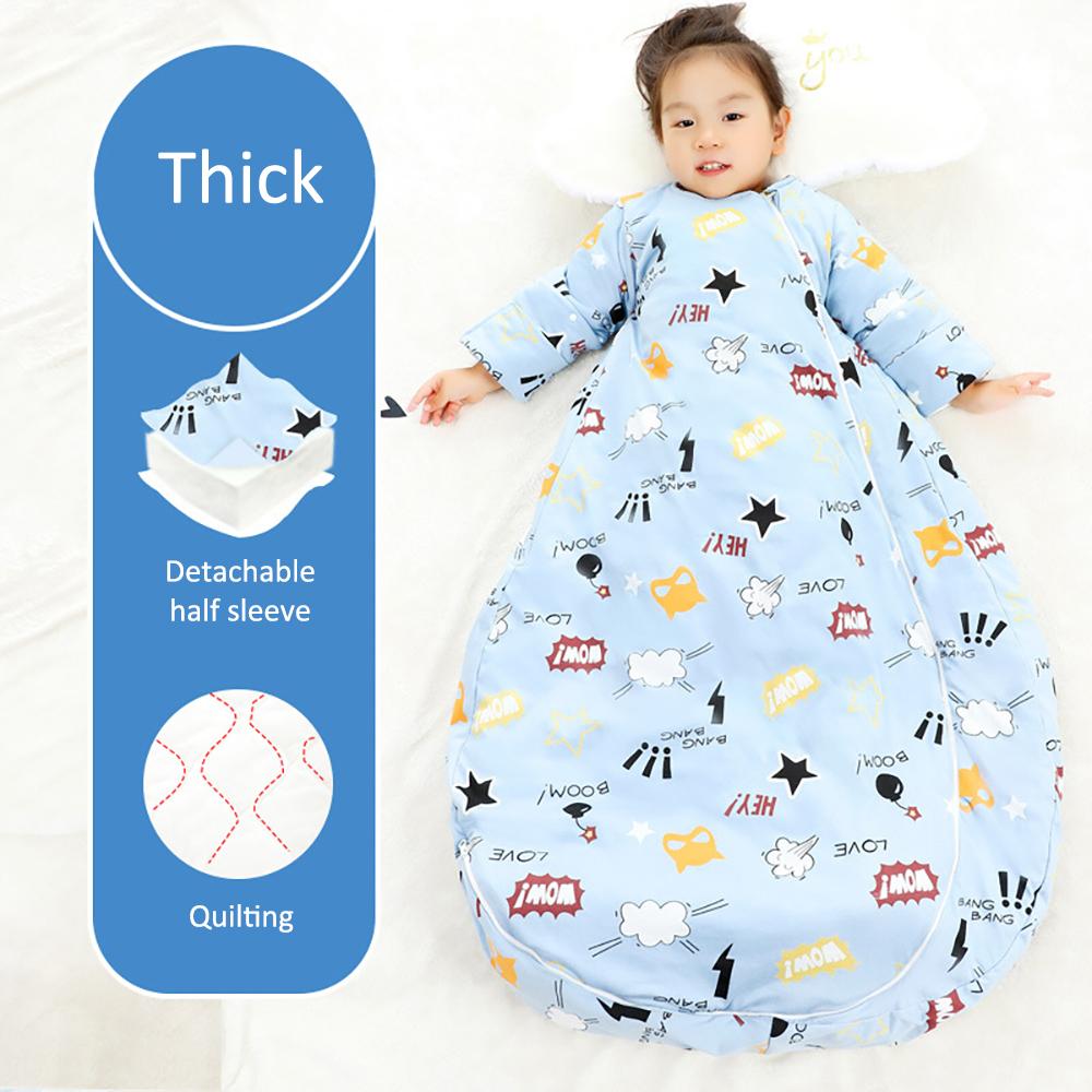 Sleeping Bag For Children 2.5Tog Baby Sleeping Bag Winter Thick Detachable Sleeves Anti-Kick Blanket Infant Quilt Sleepwear