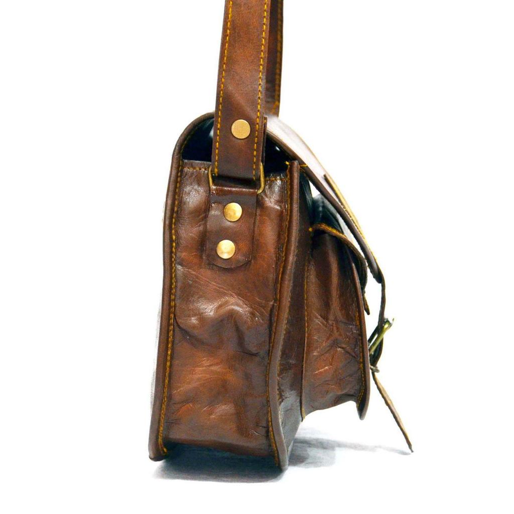 Новая натуральная винтажная коричневая кожаная сумка-мессенджер, сумка через плечо, портфель на слинге