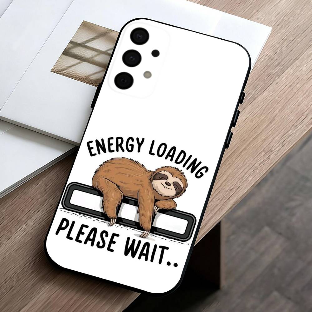 Animal Cute C-Cartoon S-Sloth Phone Case For Samsung Galaxy A73,A72,A71,A70,A53,A52,A51,Soft Silicone Black Cover