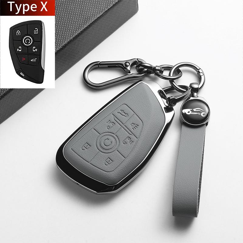 Leather Metal Car Key Case For Envision S Plus Gl8 Lu Zun Phev Century Auto Key Protector Shell Holder Decorative Accessories