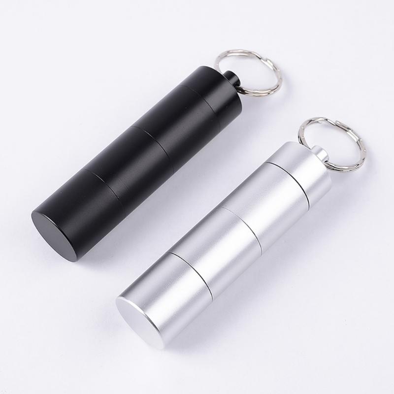 Aluminum Alloys Pills Box Waterproofs Medicine Box Case Keychains Holder Container Bottles 3 Grids Small Medicine Bottles
