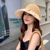 Bowknot Sun Protection Cap Topless Female Shell Hat Breathable Foldable Visor Cap  Women