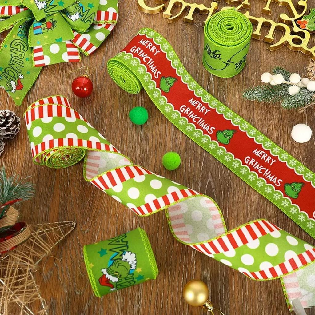 Ribbon Christmas Ribbon Green Furry Christmas  Ribbon Holiday Decoration Random