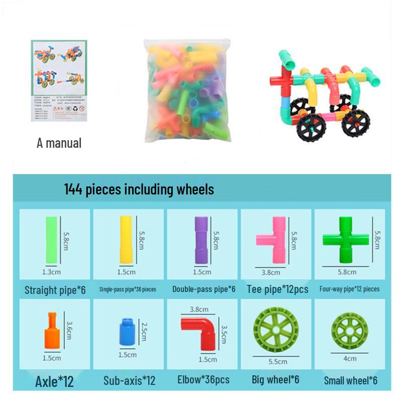 Kids' Plumbing Play Set: Interlocking Water Pipe Building Blocks for Toddlers