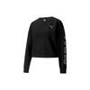 Solid Color Print Letter Logo Crew Neck Sweatshirt Women Tops Black 585259-61