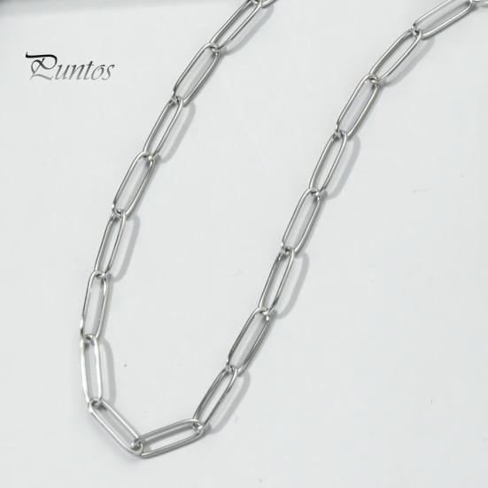 Женское ожерелье с дизайном в виде скрепки, гальванизированное, изысканное, с полированной отделкой, ожерелье с регулируемой длиной